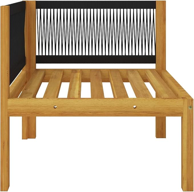 2-Seater Patio Bench with Cushions Solid Acacia Wood, Outdoor Patio Sectional, Outdoor Sofa Set, Furniture Conversation Sets, Outdoor Porch Furniture for Balcony, Yard