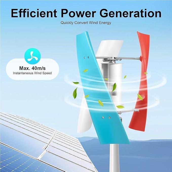 9000W Garden Wind Turbine Kit - Three-Phase AC Generator with MPPT Controller for Efficient Renewable Energy Production, Eco-Friendly Outdoor Power Solution