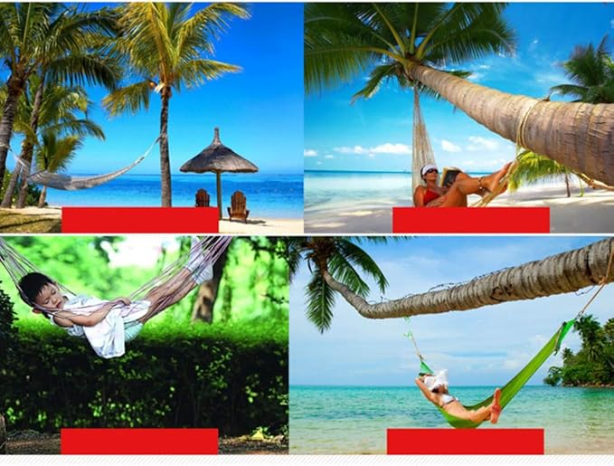 Rope Hammock Travel Camping Hammock Comfortable Hanging Nylon Mesh Sleeping Hanging Bed for Indoor Outdoor Hiking Garden