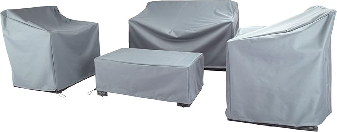 Patio Furniture Covers,Outdoor Furniture Cover Waterproof,Patio Furniture Set Covers for 4 Piece Outdoor Conversation Set,Patio Covers Set (Grey)