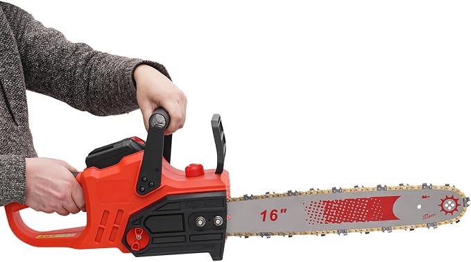 15.75" Electric Cordless Chainsaw, Electric Chain Saw w/Battery And Charger, Battery-powered Chain Saw for Wood Cutting