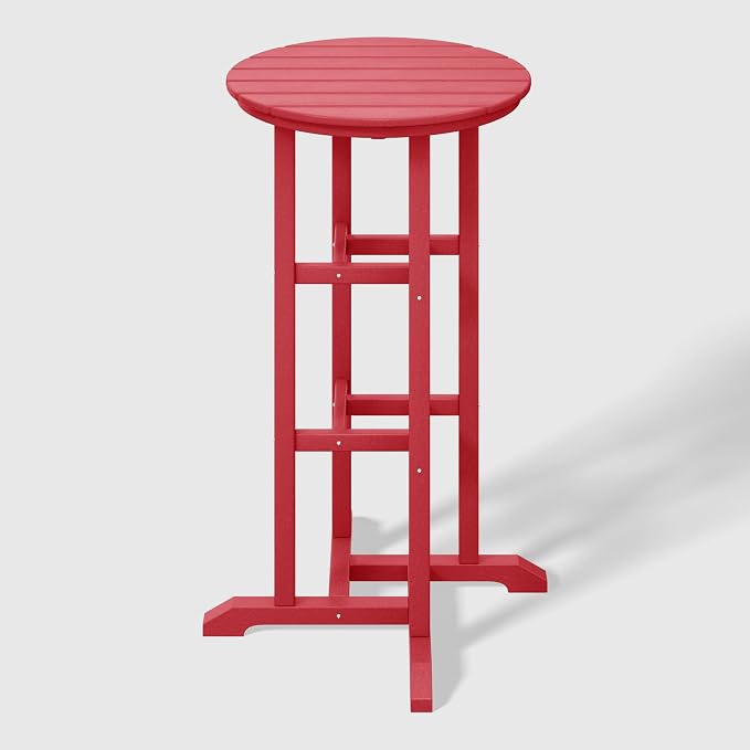 WestinTrends Malibu 42" Counter Height Round Outdoor Patio Bistro Bar Table, Red