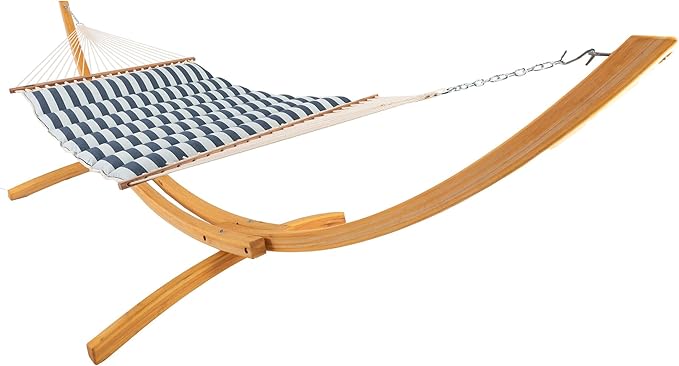 Hatteras Hammocks Expressive Mist Sunbrella Pillowtop Hammock with Free Extension Chains & Tree Hooks, Handcrafted in The USA, Accommodates 2 People, 450 LB Weight Capacity, 13 ft. x 55 in.