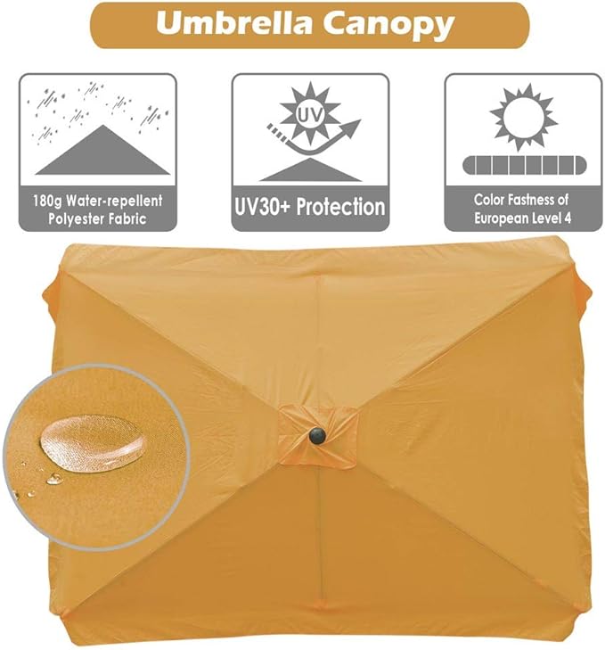 Yescom Patio Umbrella Replacement Outdoor Canopy Beach Backyard Market Table Top Cover