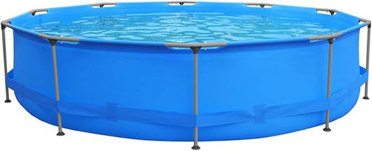 Avenli 12' x 30" Round Metal Framed Above Ground Outdoor Backyard Swimming Pool with Simple Quick Connection Filter Pump and 1,617 Gal Water Capacity