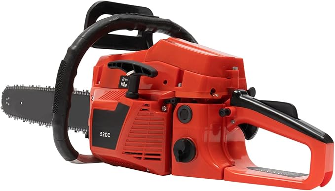 Top Handle Gas Chainsaws, 20 Inch Bar Power Chain Saws, Cycle Gas Powered Chainsaw, Chainsaw 2 Stroke Handed Petrol Gasoline Chain with Tool Bag, Gas Chain Saw for Cutting Wood Pruning Branches(52cc)