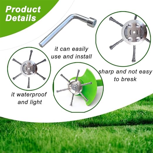 Professional Weed Brush for Brush Cutter |Weed Brush for Brush Cutter Lawn Trimmer, Steel Wire Round Brush Garden Accessories, Steel Wire Grass Trimmer Head