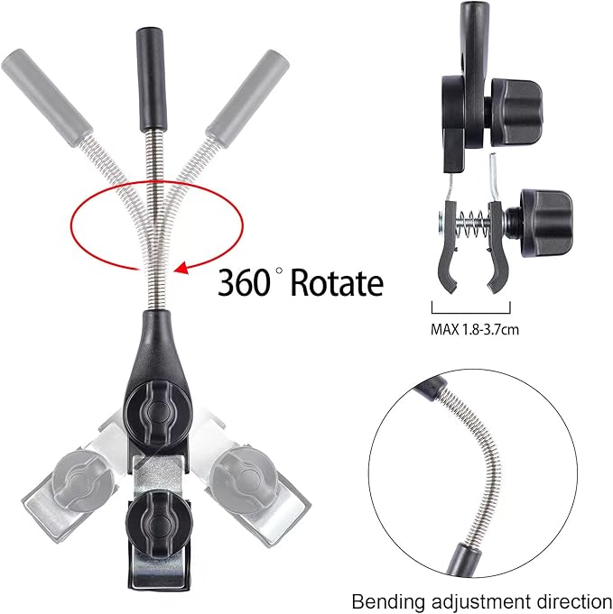 Chair Umbrella with Clamp,46 inches UPF 50+ Clip on Parasol for Patio,Beach Chairs,Strollers,Wheelchairs,Golf Carts