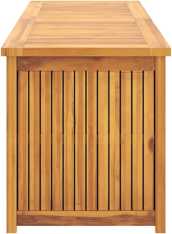 Solid Teak Wood Garden Storage Box, 68.9 inch Large Outdoor Deck Bench with Lid for Patio, Backyard, Garden Organization, Brown