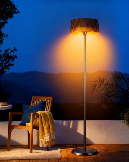 Electric Patio Heater, 1500W Freestanding Infrared Heater for Indoor & Outdoor with IP55 Waterproof, Tip-Over Protection, Quiet Operation, Perfect for Garden, Balcony, Garage, Backyard