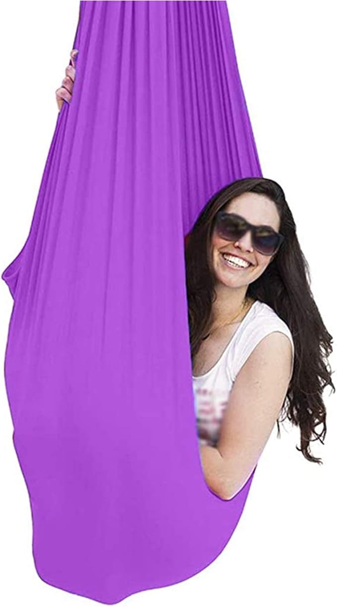 Home Cuddle Hammock Snuggle Indoor Swing with Special Needs for Autism ADHD Aspergers Nylon Easy Install Kids Children Teens (Color : Purple, Size : 150 x 280 cm (L x W).)