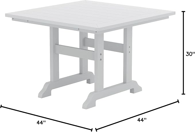 HDPE Laguna 43" Square Dining Table,White