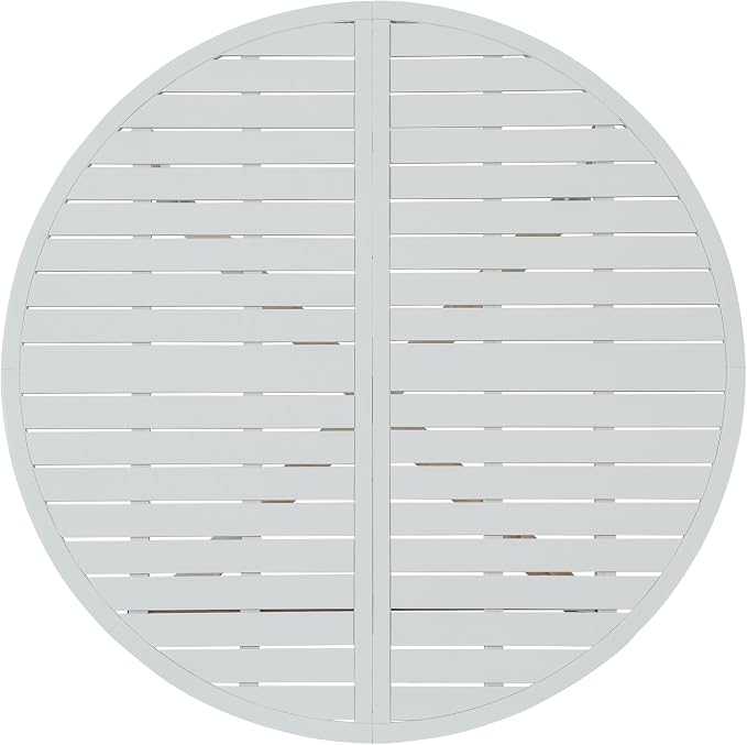 5-Piece Outdoor Patio Dining Set, All-Weather Acacia Wood 47.2" Round Dining Table with 4 Armchairs and Slatted Design for Backyard, Balcony, Garden, Poolside (Light Brown-4.11)