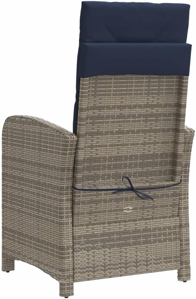 3 Piece Bistro Set with Cushions, Outdoor Dining Sets Outdoor Sofa Set Patio Furniture Sets Patio Conversation Set for Piazza Poolside Exhibition Garden Gray Poly Rattan