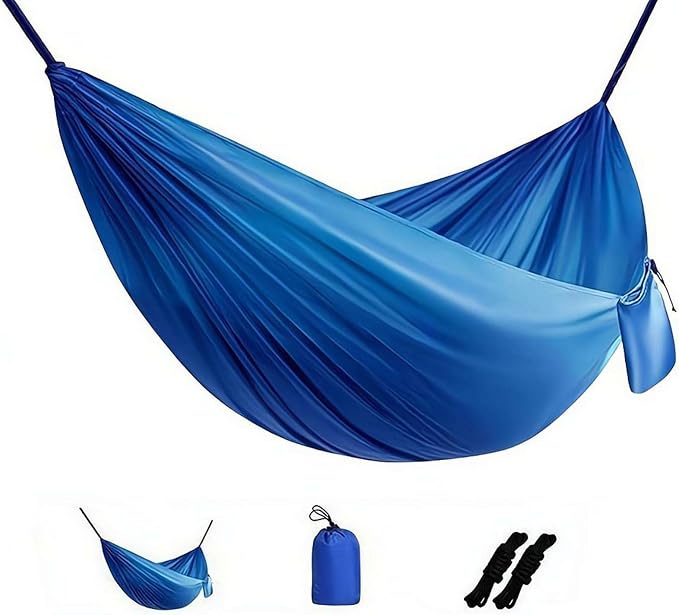 Camping Hammock Lightweight, Portable Hammocks Parachute Hammock with Two Tree Straps,Portable Hammocks with Tree Straps & Attached Carry Bag, Perfect for Outside Indoor Hiking Beach Backpack Travel