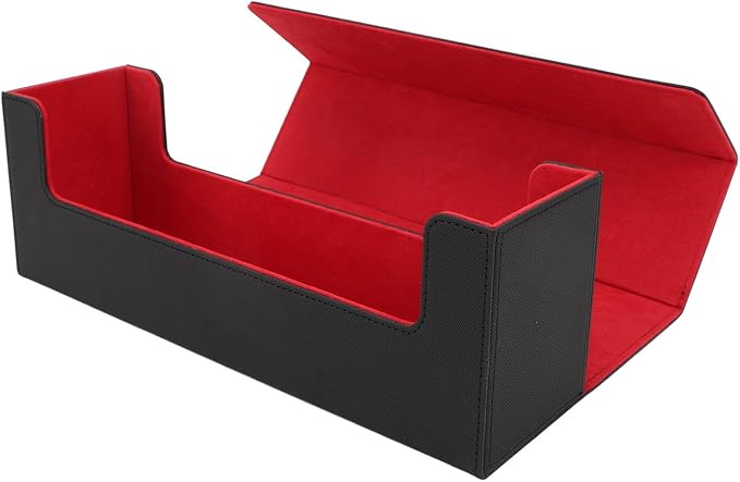 RiToEasysports Card Storage Box, PU Leather Magnetic Closure Large Capacity for 400+ Cards Card Deck Case with Felt Lining Elegant Design for Collectors Gamers and Enthusiasts Storing Trading Spo
