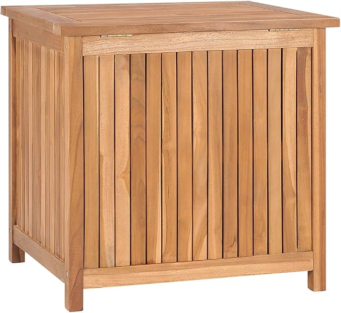 Patio Garden Storage Box, Outdoor Storage Box Deck Box, Entryway Storage Box, Outdoor Storage Organization Box for Patio Garden Balcony Yard, 23.6"x19.7"x22.8" Solid Wood Teak,-247