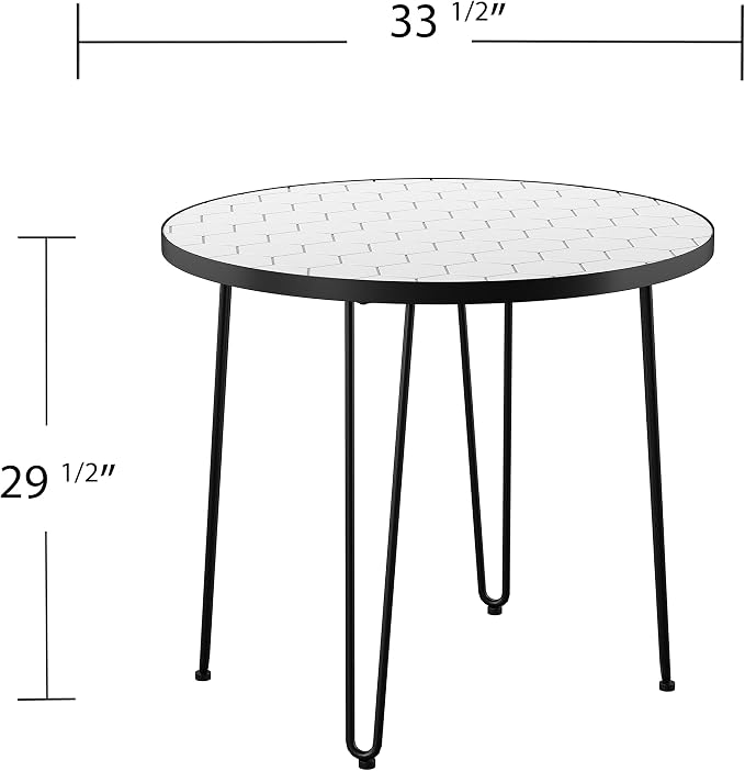 SEI Outdoor Patio Furniture - Watkindale Outdoor Bistro Table & 4 Chairs - Transitional Design White Rattan - Ideal for Patio, Backyard (OD117245)