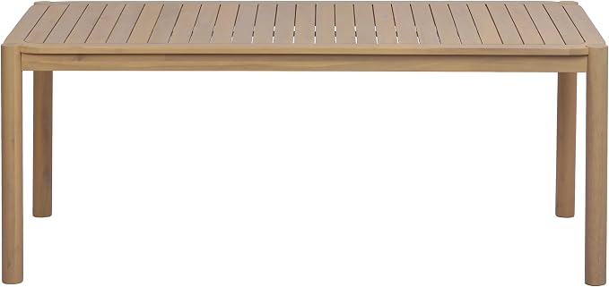 Christopher Knight Home Levi Acacia Wood Dining Table Set for 6, Solid Wood Outdoor Dining Set for 6, 7 Piece Patio Dining Table and Chair Set with Wicker Seat & Back, Light Brown + Light Teak