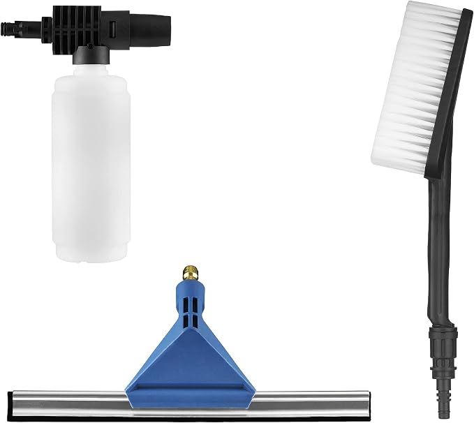 Black+Decker Cleaning Kid for BZOSBSK3 Battery Pressure Washer (Consisting of Brush, Window Squeegee and Cleaning Agent Bottle, for Cleaning and Care of Car, Bike, Garden Furniture, SUP Boards)