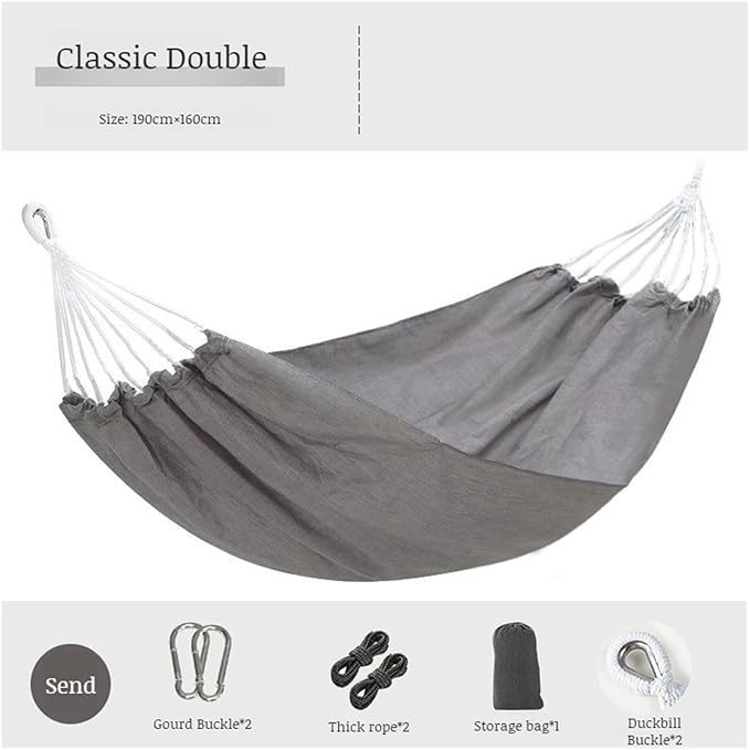 Home Outdoor Hammock Thickened Antiturnover Oxford Cloth Wearresistant(Double Gray)
