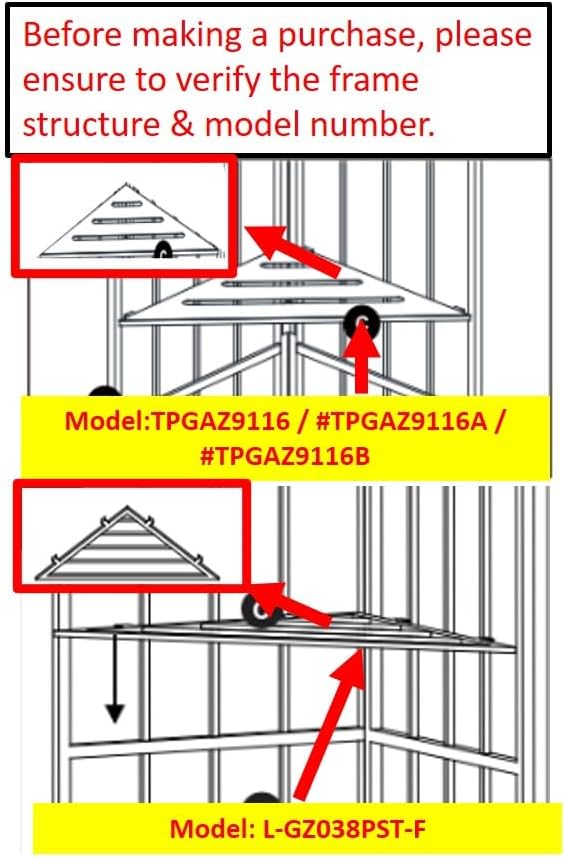 Canopy Top for Garden Treasures 10 ft x 10 ft Brown Metal Square Semi- Gazebo Model #L-GZ038PST-F (Tan) (FABRIC TOP ONLY)