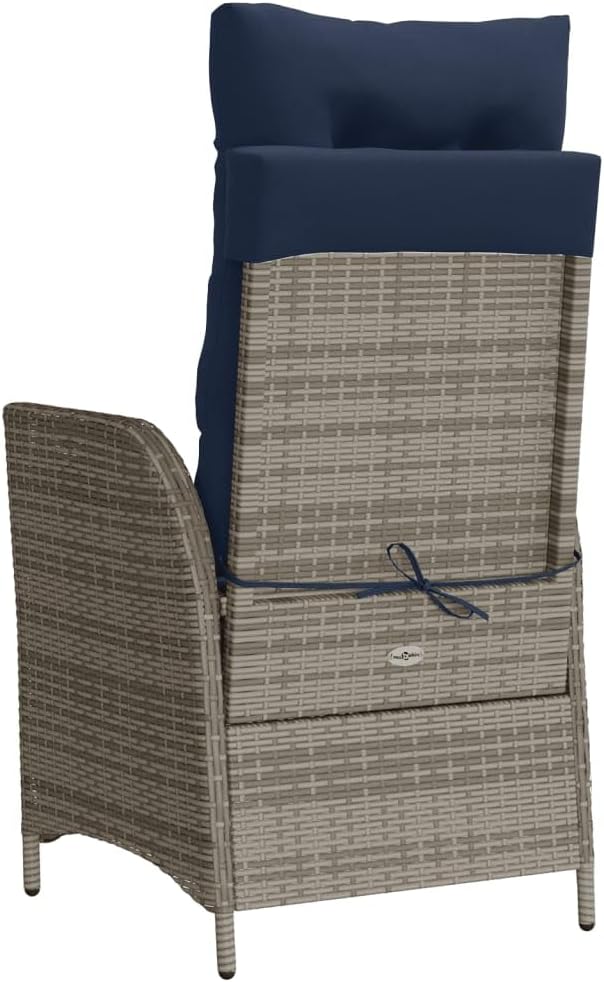 3 Piece Bistro Set with Cushions, Porch Furniture Set Outdoor Dining Sets Outdoor Sofa Set Patio Conversation Set for Garden Poolside Piazza Exhibition Gray Poly Rattan