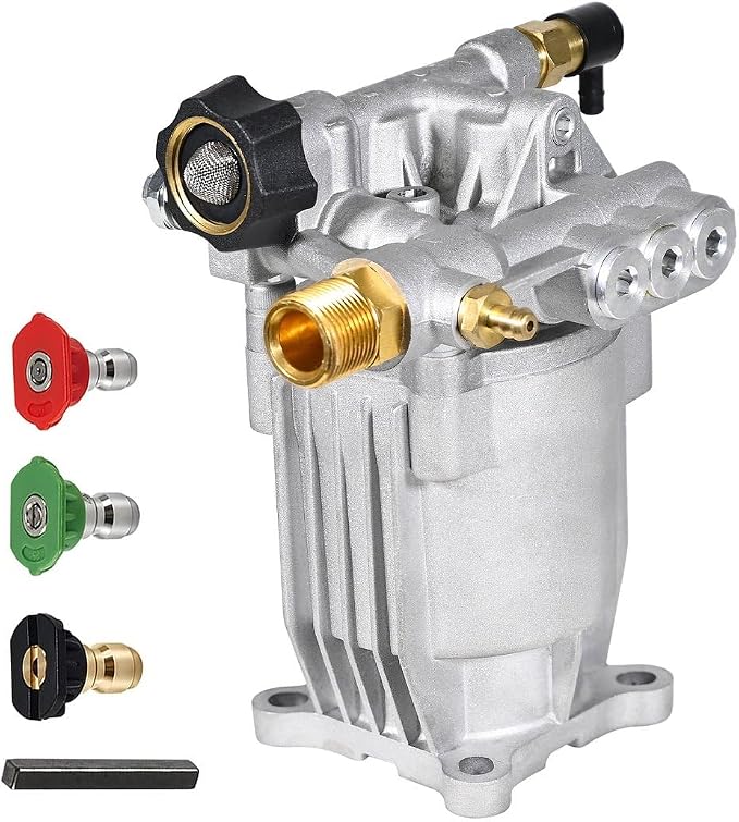 TOOLCY Pressure Washer Pump and Hose Kit, 3/4" Shaft 3200 PSI 2.5 GPM Pump, 50 FT 1/4" Kink Resistant Hose with M22-14mm and 3/8" Quick Connect, Compatible with Honda Simpson