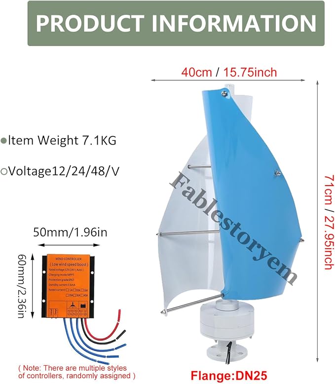 12000W Vertical Wind Power Turbine Generator Kit,12V/24V/48V Portable Maglev Wind Turbine Generator with Charge Controller for Boats Cabins Mobile Homes,D-24V