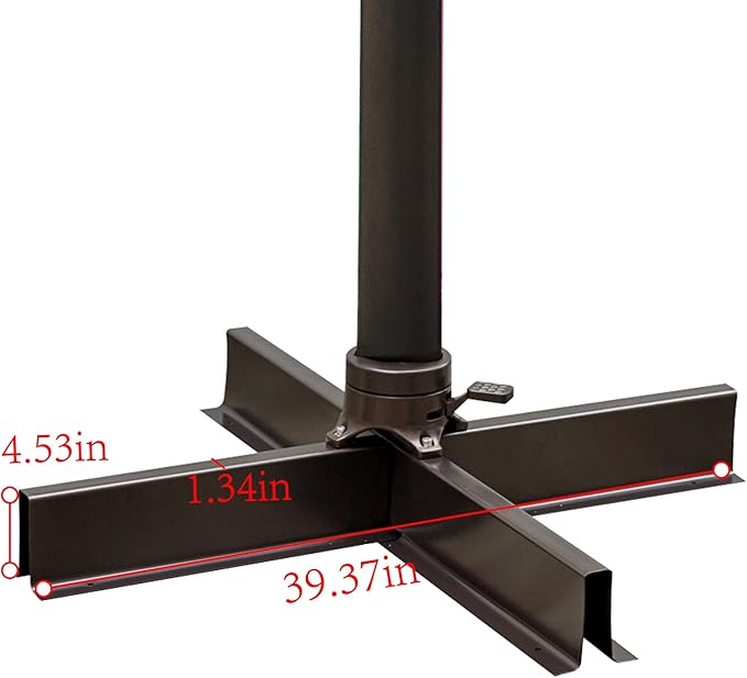 HomeRoots 13' Tan Polyester Rectangular Tilt Cantilever Patio Umbrella with Stand