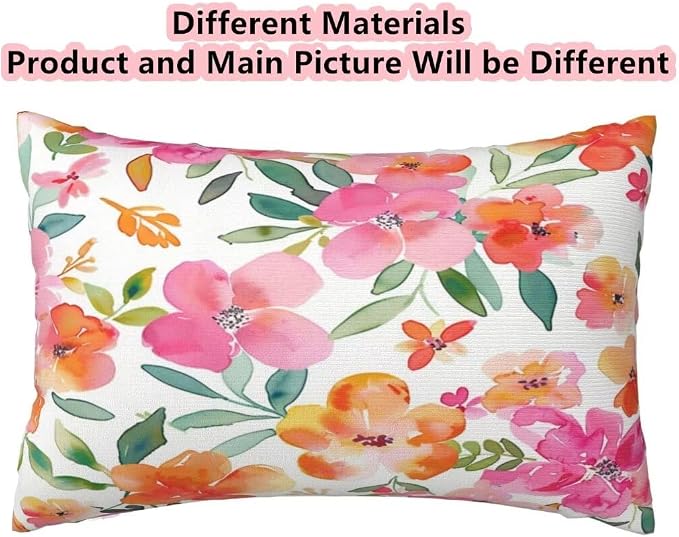 Outdoor Pillows Waterproof Set of 2 Outdoor Pillow Covers 16x24 Inch, Red Throw Pillows Flower Pillow Covers, Summer Garden Decorative Pillows Outdoor Pillows for Patio Furniture Car Home Decor -hs317