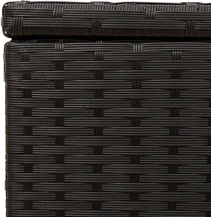 Outdoor Garden Storage Box Black 76.9 Gal Waterproof PE Rattan with Removable Bag for Patio Furniture Cushions Pillows Blankets 31.5 x 29.5 x 23.2 Inches