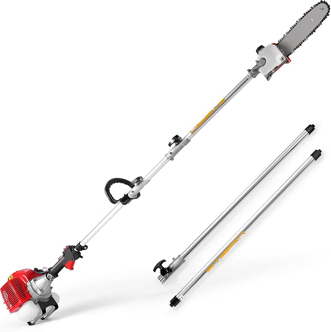 Pole Saws Gas Powered - 58CC 2 Cycle 16 Foot Extendable Pole Saws for Tree Trimming Branch Cutting, Upgraded Gas Pole Saws 2023（US Stocks)