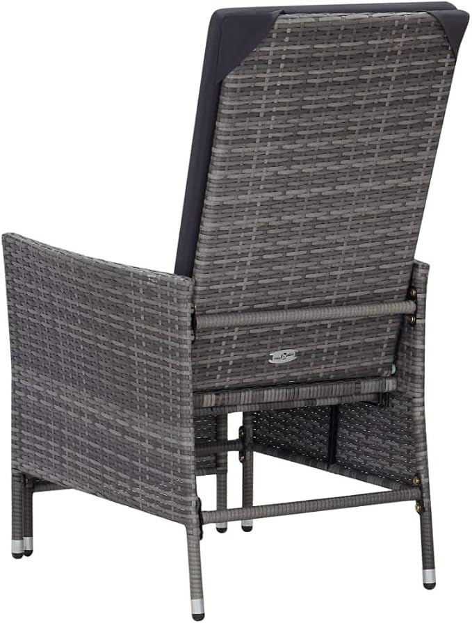 2 Piece Patio Lounge Set with Cushion, Furniture Conversation Sets Outdoor Patio Sectional Patio Lounge Set Piece Patio Set s Poly Rattan Gray