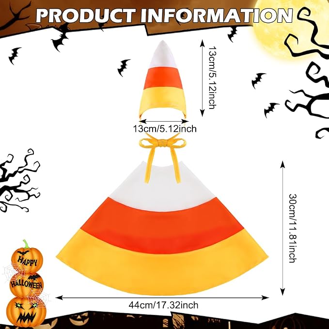 Vellibring Halloween Candy Corn Goose Outfit for 23" Porch Goose Cloths Costume Fall Autumn Halloween Outdoor Patio Yard Lawn Art Decoration