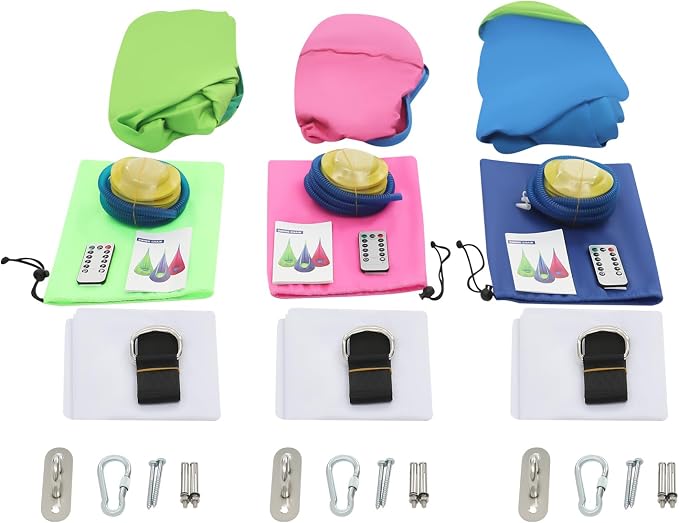 3PCS Light Up Kids Pod Swing Seat Upgraded Kids Hanging Hammock Swing with Light