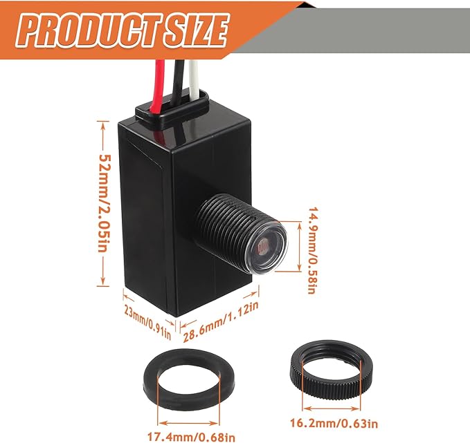 2 Pack Dusk to Dawn Sensor 120-277V Photoelectric Switch Photocell Light Sensor Hardwired Post Eye Light for Most Outdoor Lighting Fixtures