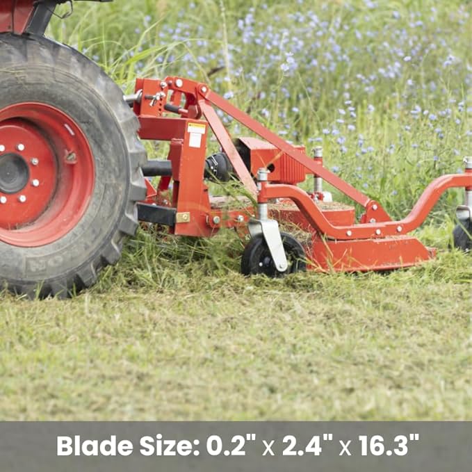 48" Finishing Mower Heavy-Duty 3-Point Hitch Mower for Tractors 16-50 HP, 47.6" Cutting Width, Adjustable 0.75-4.3" Height, 3 Blades, PTO Driven, Category 1 & 2 Compatible