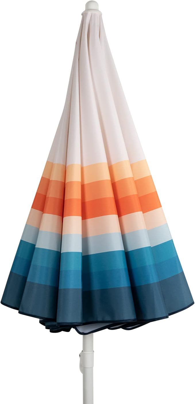 PICNIC TIME 5.5 Ft Portable Beach Umbrella, Lightweight UV Protection Sunshade with Tilt Pole & Carry Bag, Outdoor Canopy Umbrella for Beach, Sand, Pool, Patio, Camping, Travel, or Backyard Shade, (Phoenix Stripe)