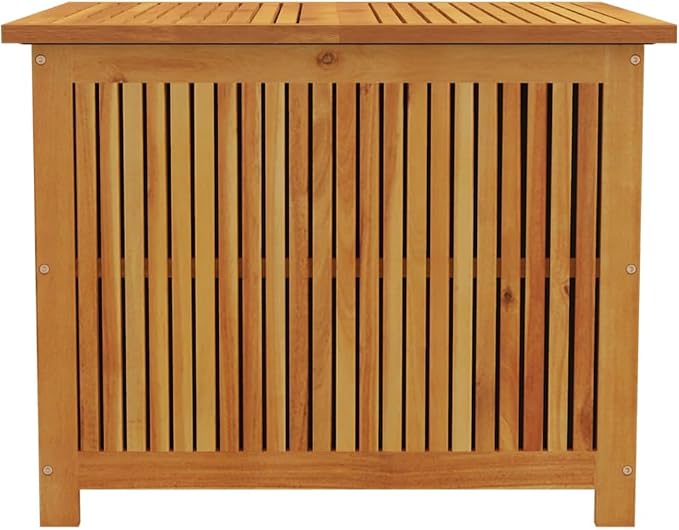 Wooden Patio Storage Box Outdoor Storage Container for Patio Furniture Cushions, Acacia Wood Deck Box, Garden Backyard Storage Box, 29.5"x29.5"x22.8" Solid Wood Acacia,-870