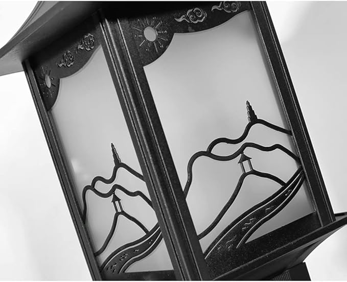 ANALYST Outdoor Waterproof Lawn Lights Glass Shade External Yard Lamps Vintage Garden Landscape Path Lights IP42 Outside Pathway Walkway Driveway Lighting Fixture H27.19in,Modern Wall Sconces