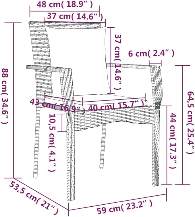 Backyard Furniture Patio Conversation Sets Outdoor Seating 9 Piece Patio Dining Set with Cushions Black Poly Rattan Suitable for Gardens, Balconies, Decks