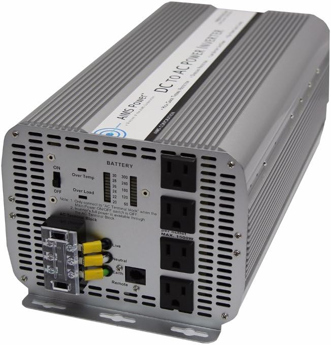 AIMS 5000W 24V Modified Sine Inverter 120V GFCI Terminal Block