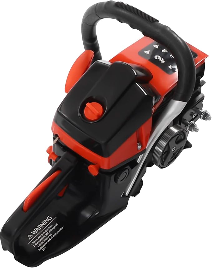 18 Inches Gas Chainsaw Gasoline Powered Chain Saw Wood Cutting Chainsaw 68cc 2 Stroke Cordless Chainsaws Hand Pull Start Handed Petrol Chainsaws with Tool Kit