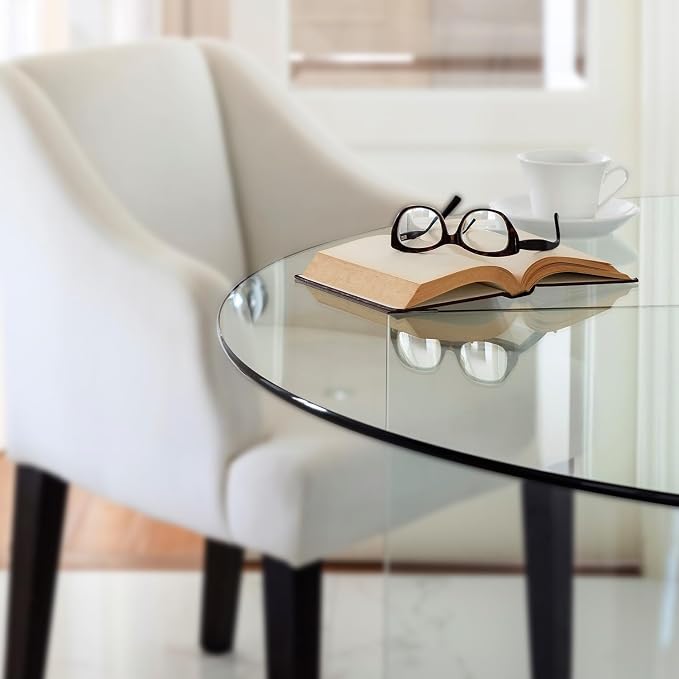 38" Inch Round Glass Table Top 3/8" Thick Pencil Polish Edge Tempered by Fab Glass and Mirror