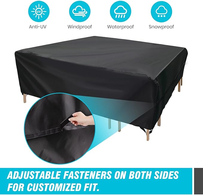 Velway Patio Table Cover Rectangle Waterproof Patio Furniture Cover for Outdoor Table and Chairs 84”Lx52”Wx29”H Oxford Tear-Resistant Wind Dust Proof Paito Furniture Covers