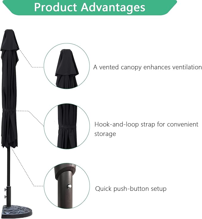 Helios&Hestia 9 ft Small Half Round Wall Outdoor Market Patio Umbrella with Tilt and Crank for Garden, Deck, Balcony