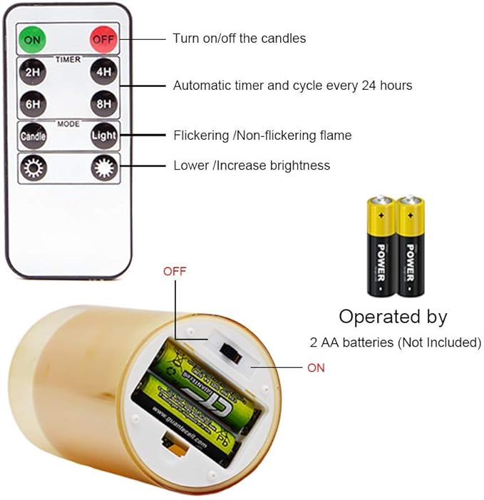 GenSwin Flameless Led Candles Flickering Battery Operated with Remote, Real Wax 3D Wick Moving Pillar Candles with Timer Remote Glass Effect for Festival Wedding Christmas Home Decor(Gold)