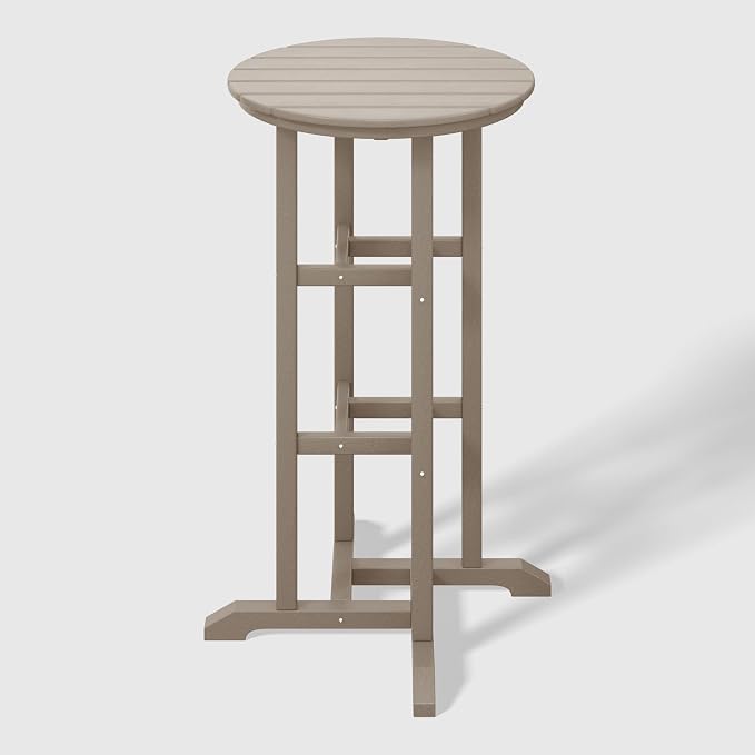WestinTrends Malibu 42" Counter Height Round Outdoor Patio Bistro Bar Table, Weathered Wood