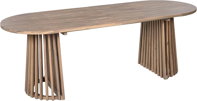 Christopher Knight Home Farley Acacia Wood Outdoor Dining Set for 6, 7 Piece Patio Dining Table and Chair Set, Faux Rattan Outdoor Dining Chair and Table Set, Teak+Light Brown